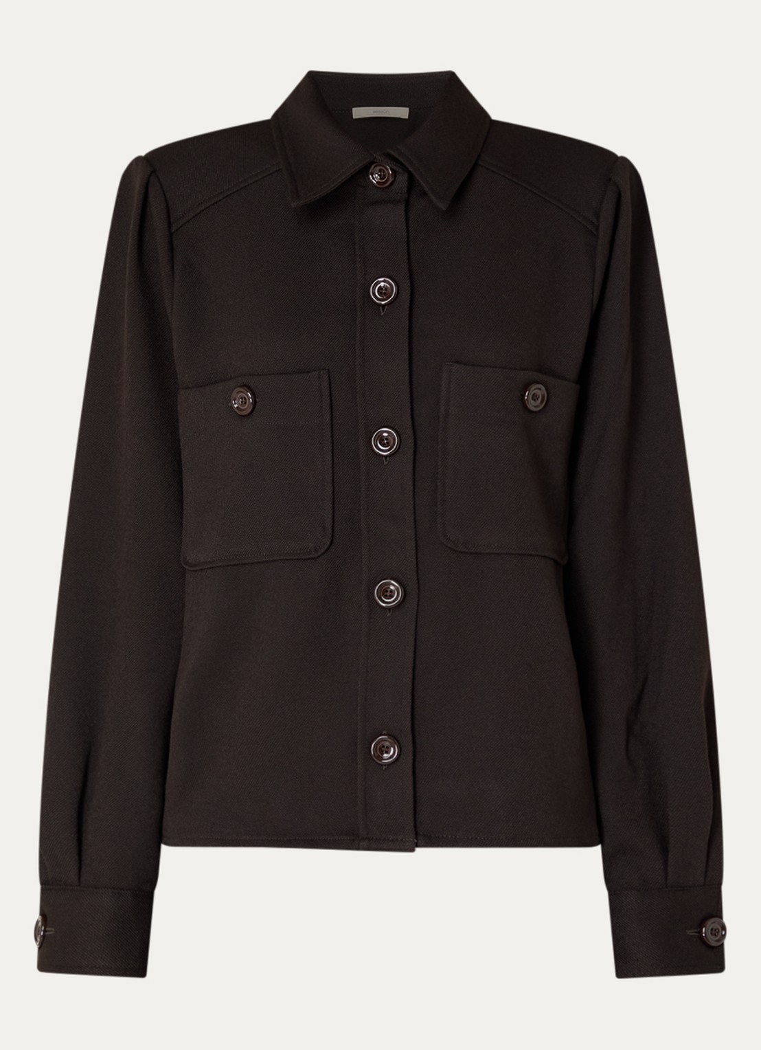 Sessùn Theodore blouse met opgestikte zakken - voorkant bruin
