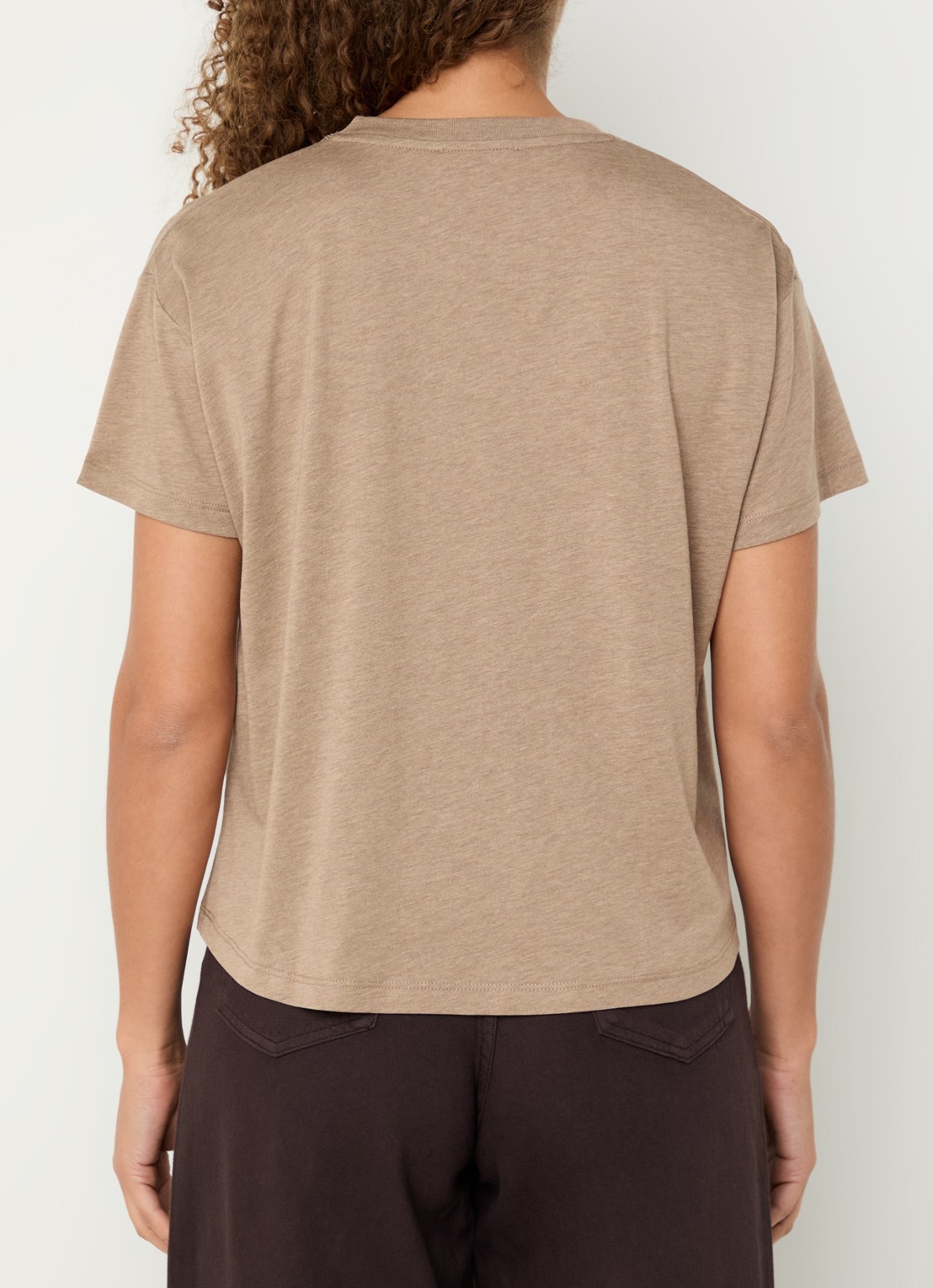 Sessùn Too cropped T-shirt  - achterkant donkerbeige