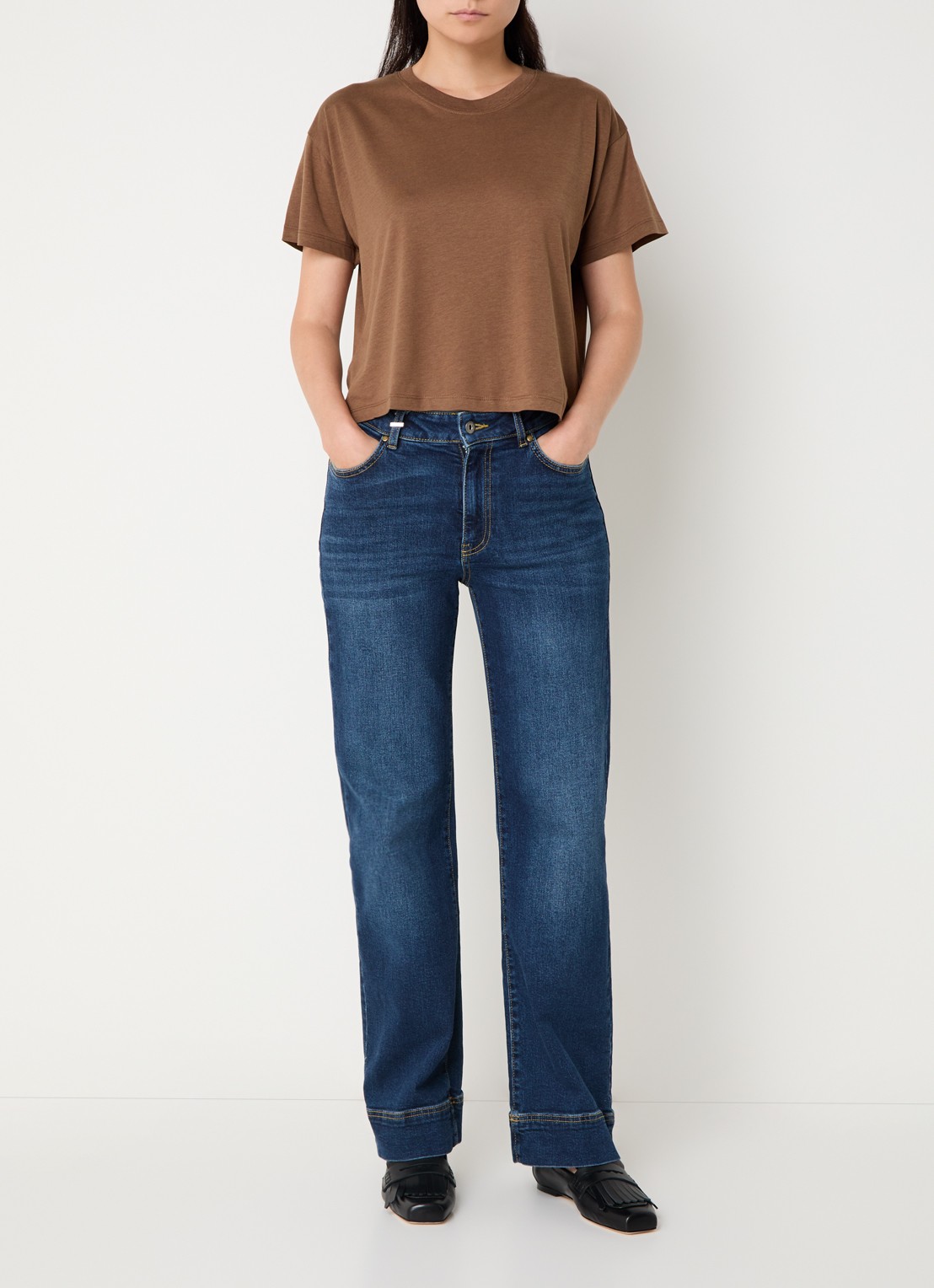 Sessùn Too cropped T-shirt  - voorkant 3 bruin