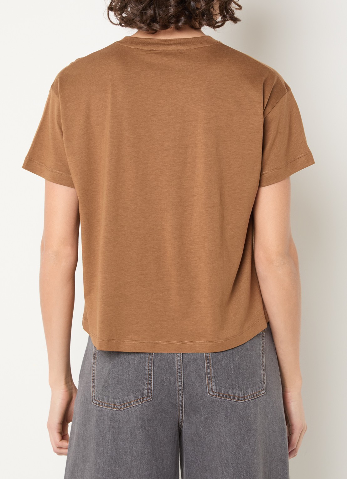 Sessùn Too T-shirt met ronde hals - achterkant cognac