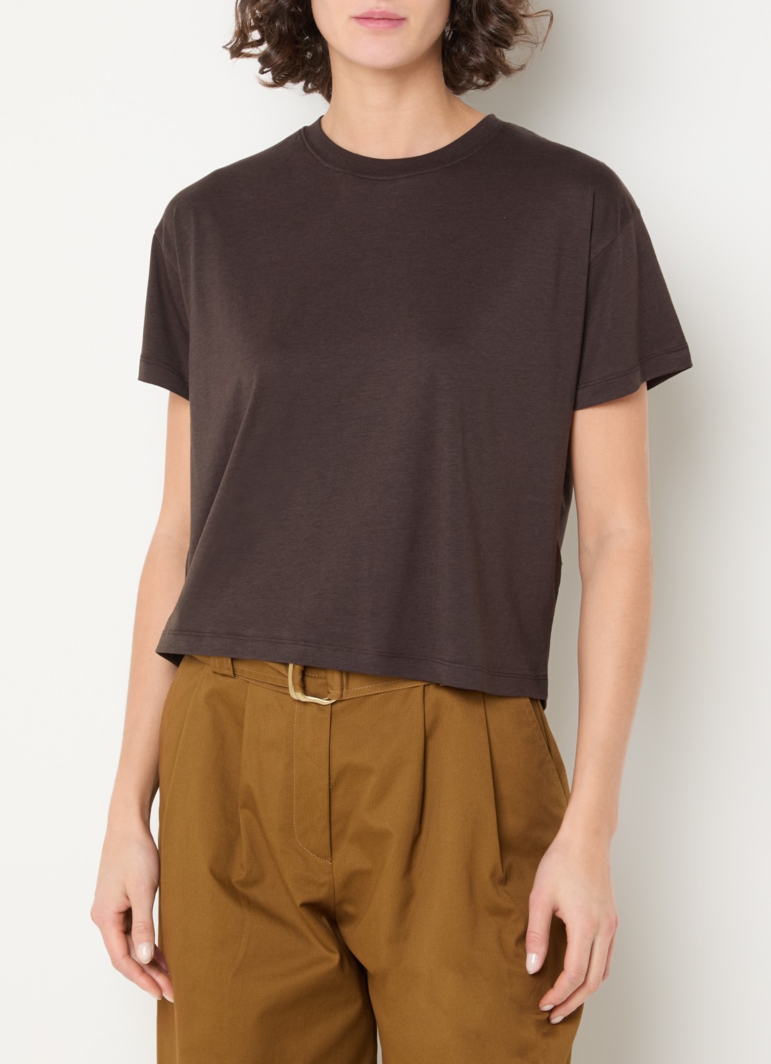 Sessùn Too T-shirt met ronde hals - detail 4 donkerbruin