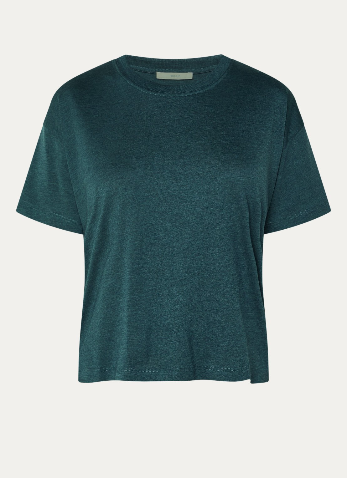 Sessùn Too T-shirt met ronde hals - voorkant zeegroen