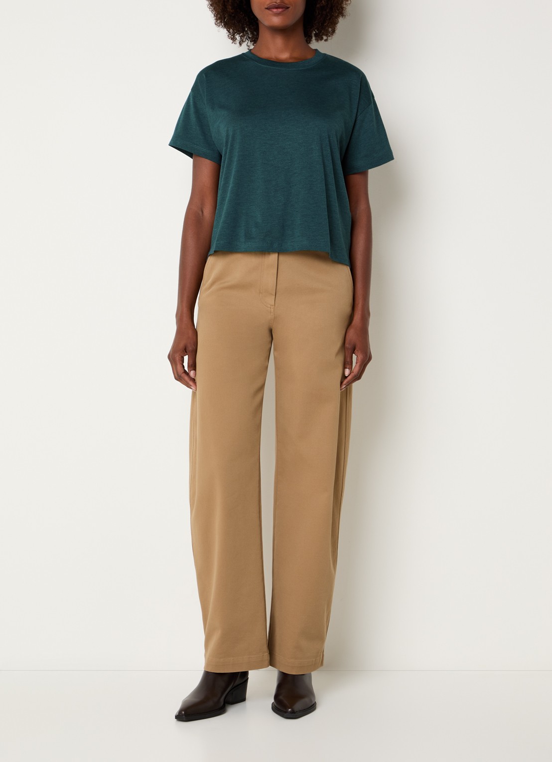 Sessùn Too T-shirt met ronde hals - voorkant 2 zeegroen
