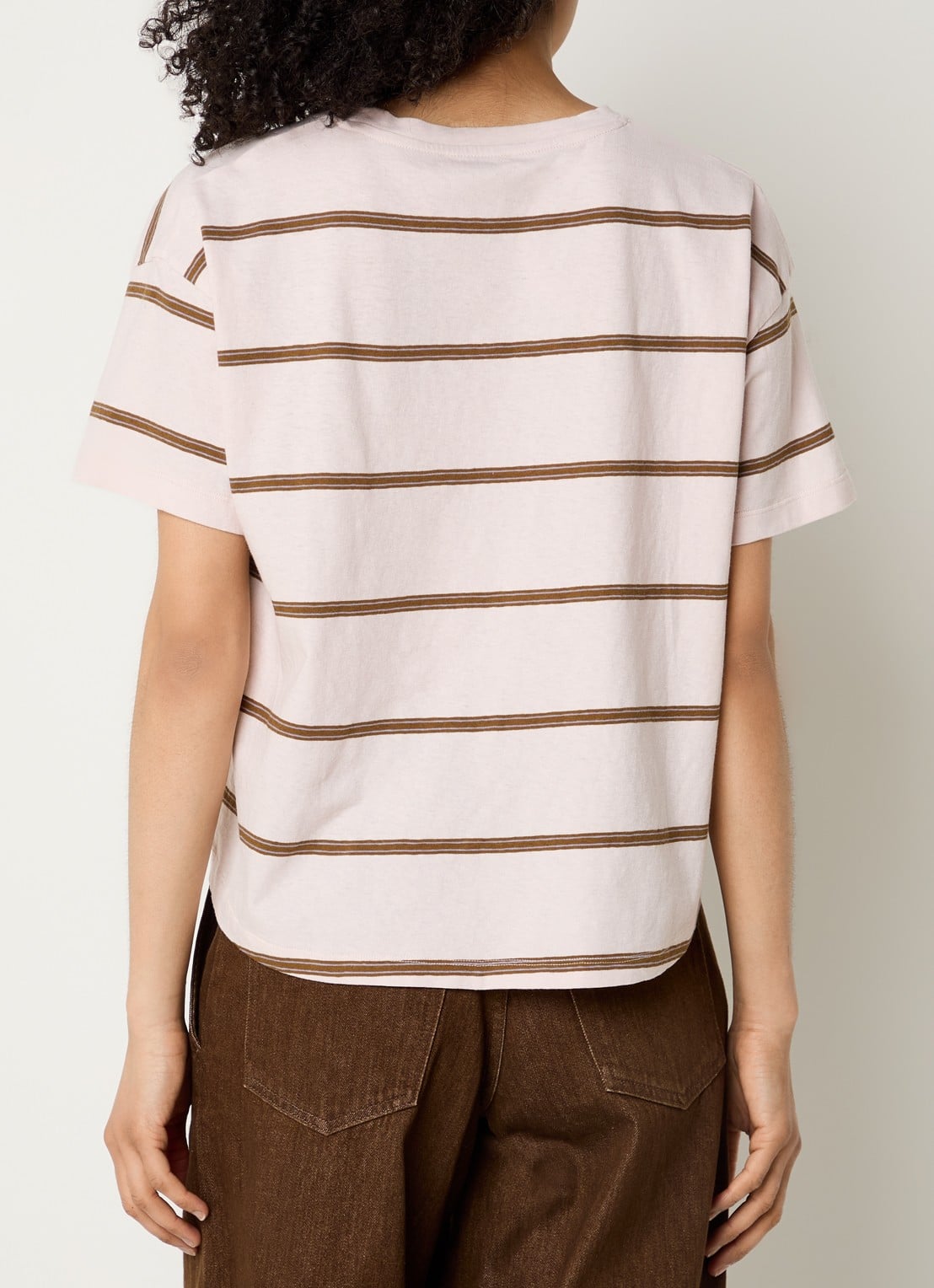 Sessùn Tooli T-shirt met streepprint - achterkant 3 lichtroze