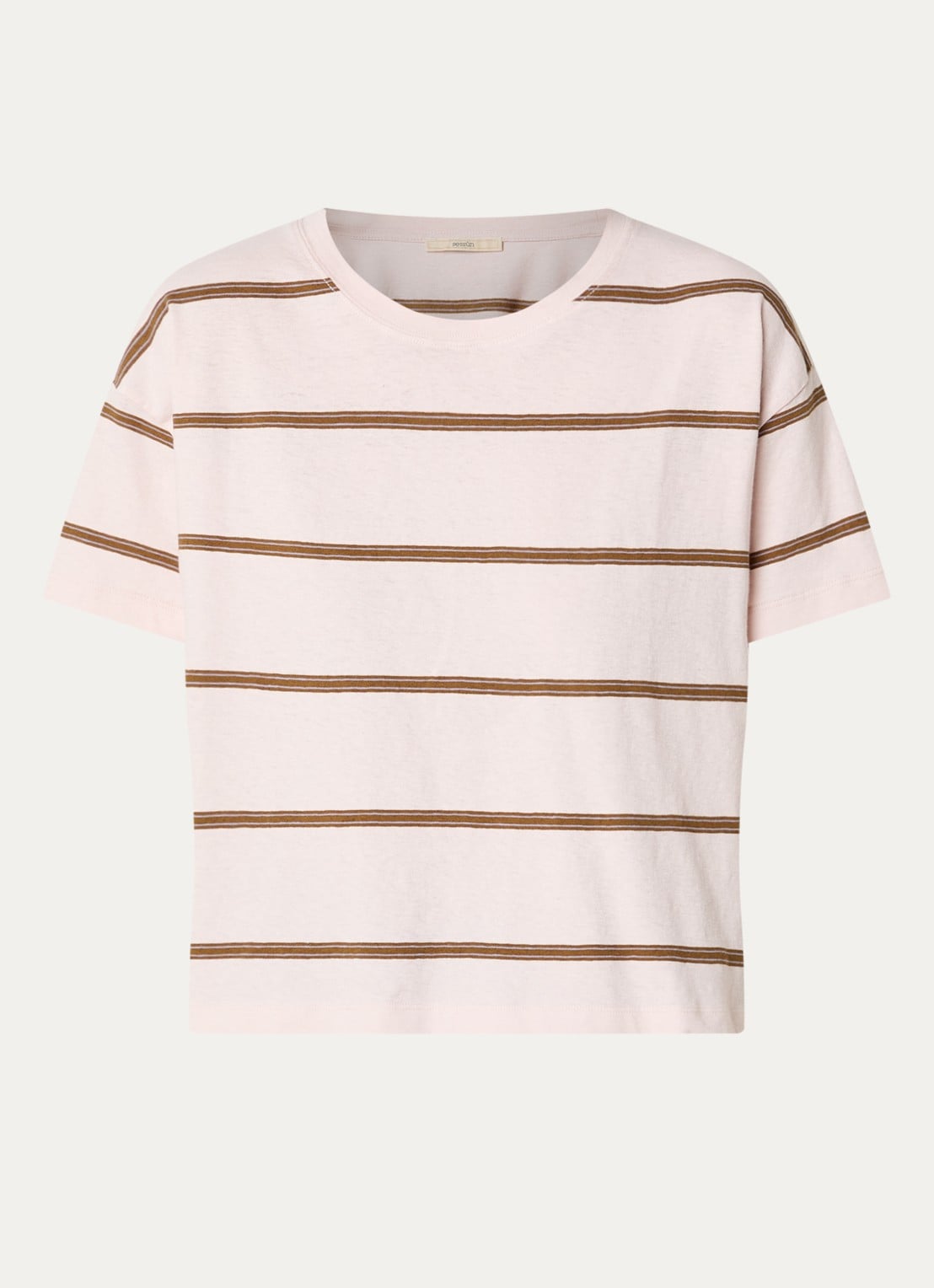 Sessùn Tooli T-shirt met streepprint - voorkant lichtroze