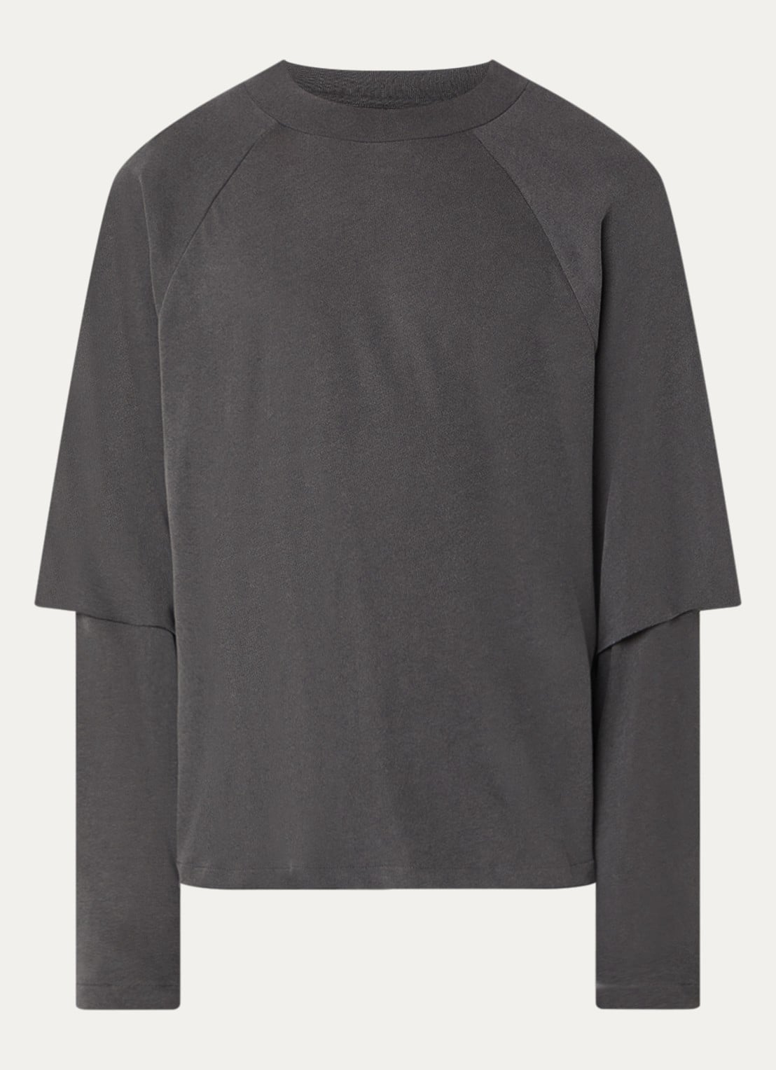 Seventh Longsleeve met ronde hals - voorkant donkergrijs