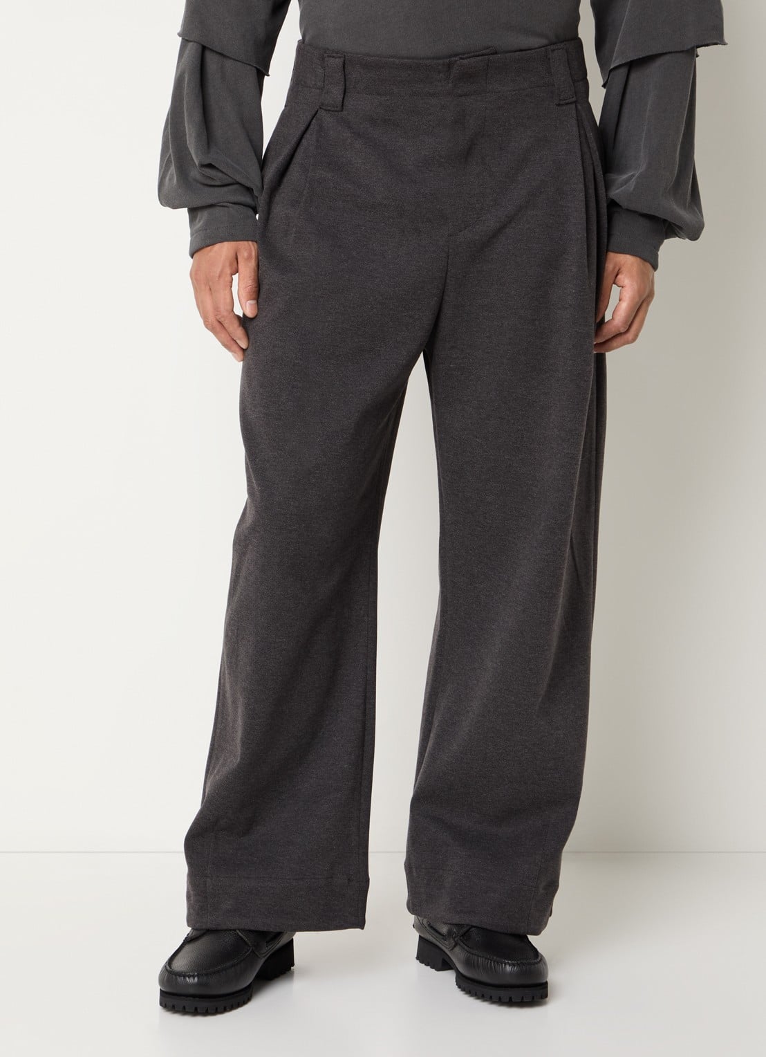 Seventh Loose fit pantalon met steekzakken - detail antraciet