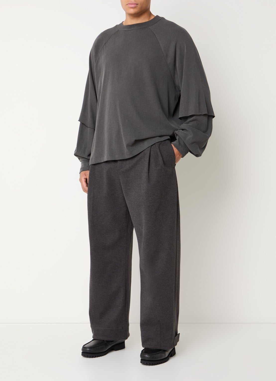 Seventh Loose fit pantalon met steekzakken - voorkant 5 antraciet