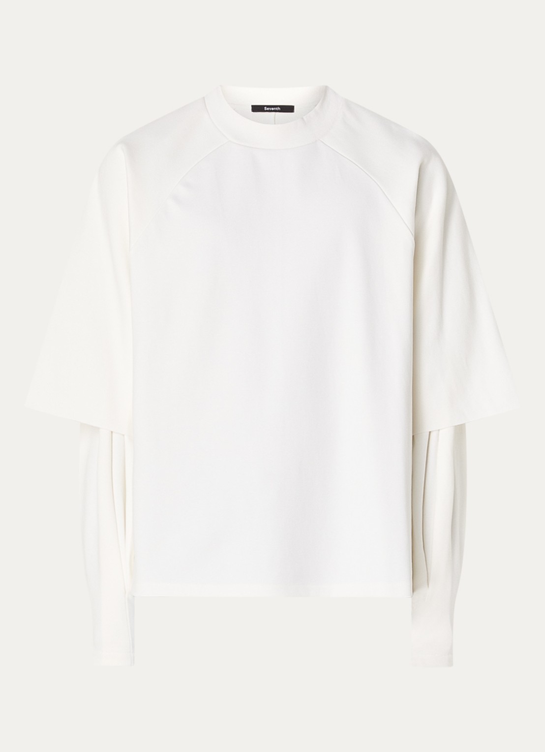Seventh Raglan sweater met ronde hals - voorkant 2 gebroken wit