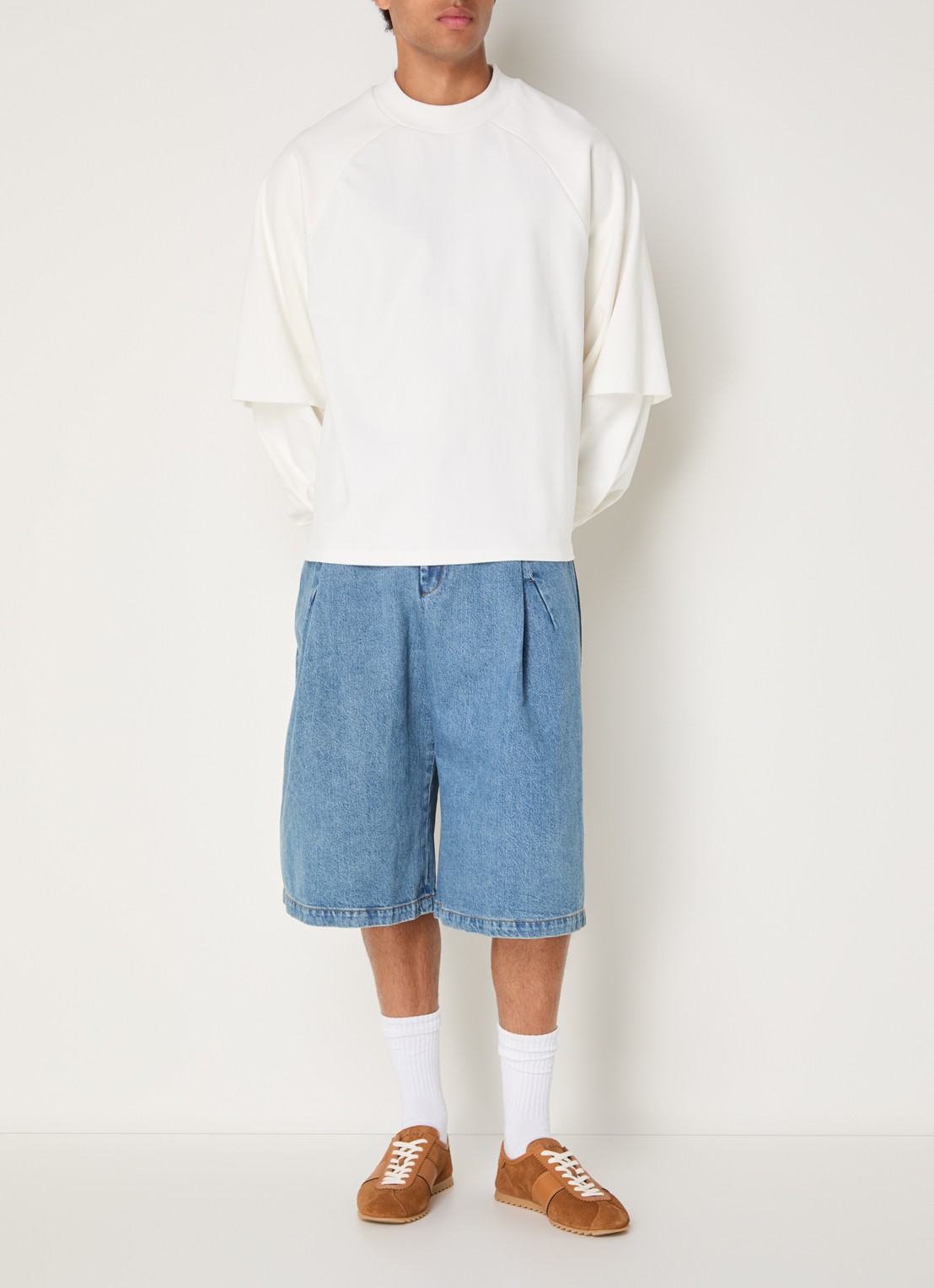 Seventh Raglan sweater met ronde hals - voorkant 3 gebroken wit