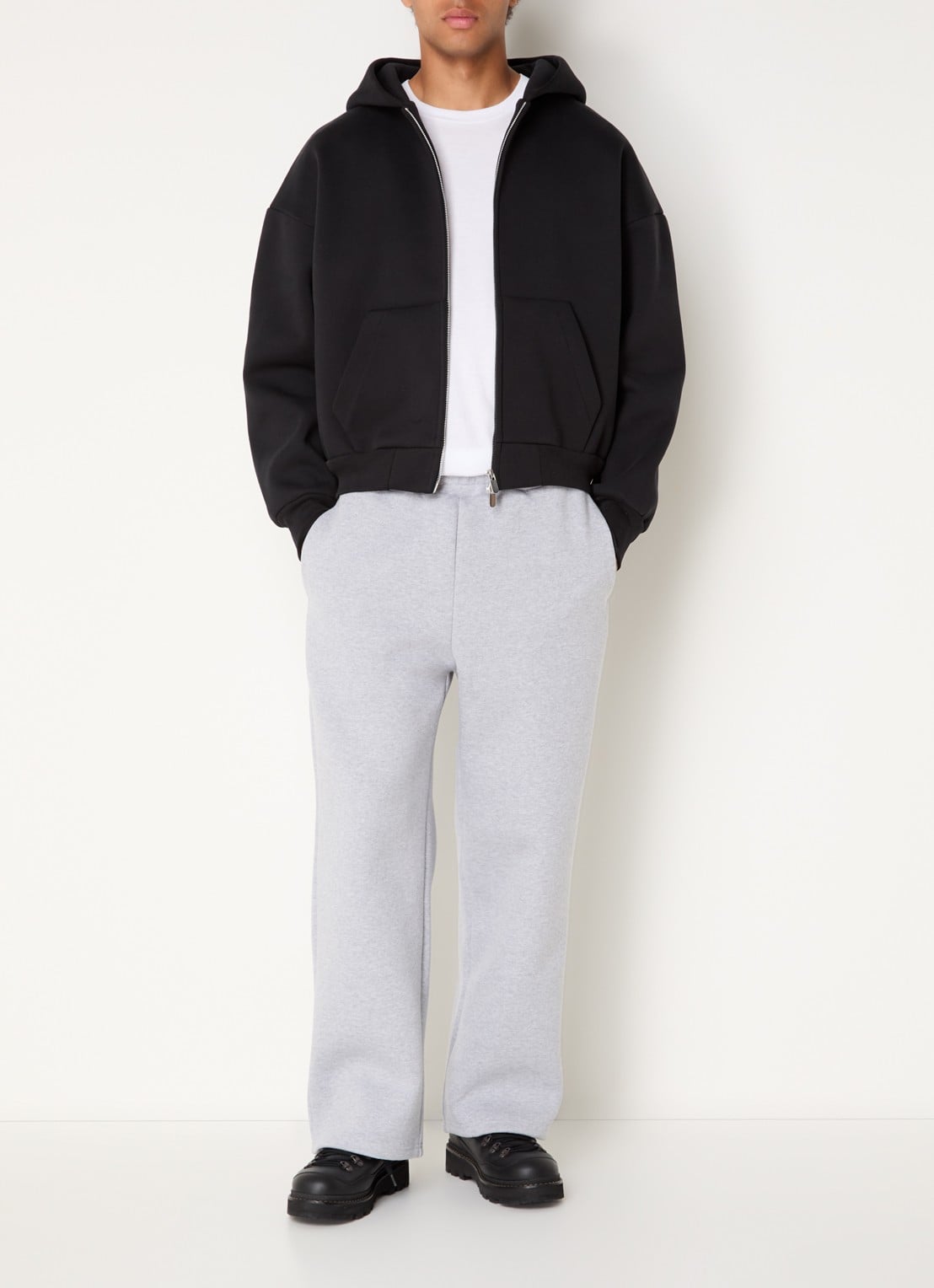 Seventh Raglan sweatvest met capuchon - voorkant 2 zwart