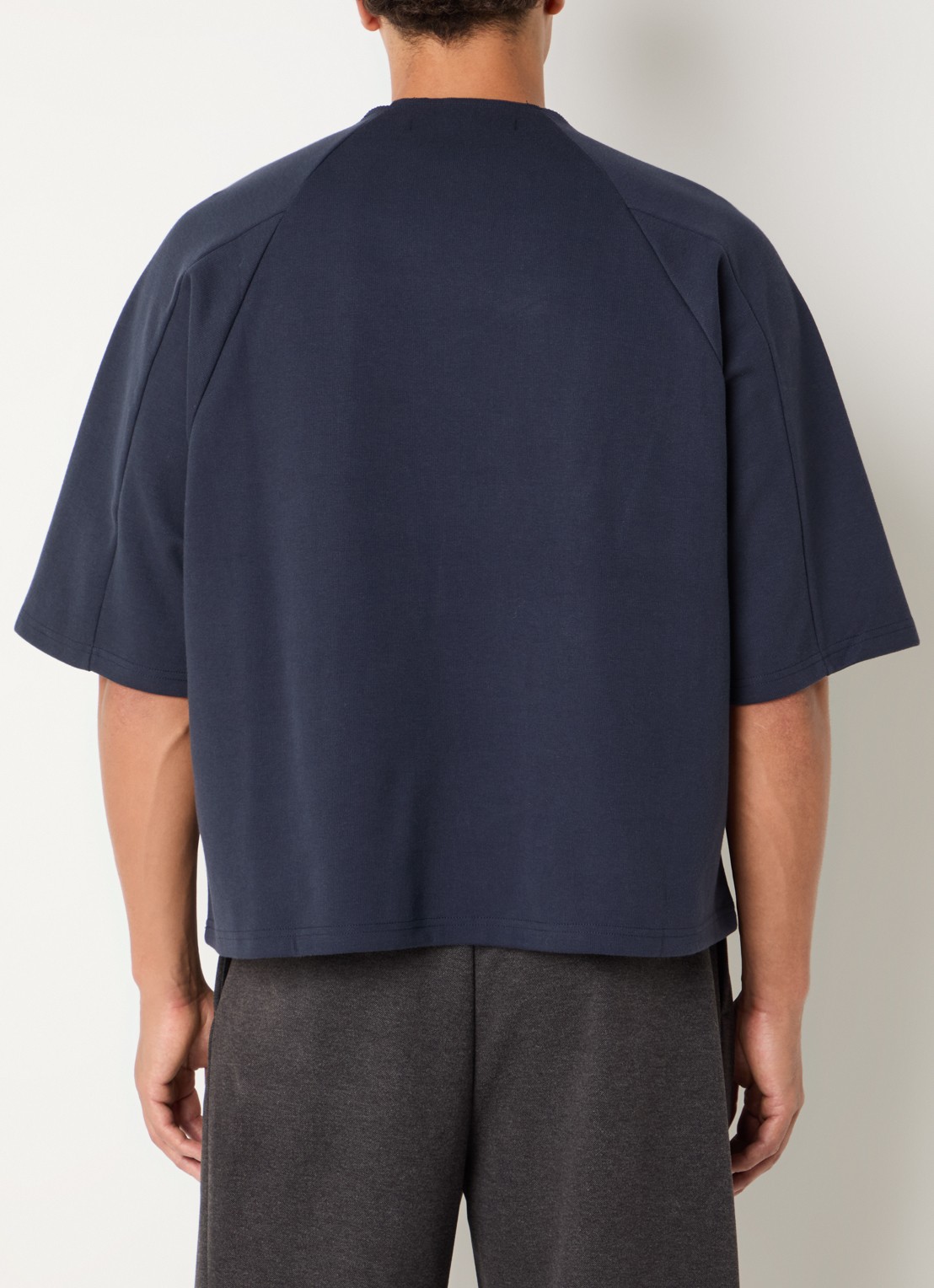 Seventh T-shirt met gerafeld detail - achterkant donkerblauw