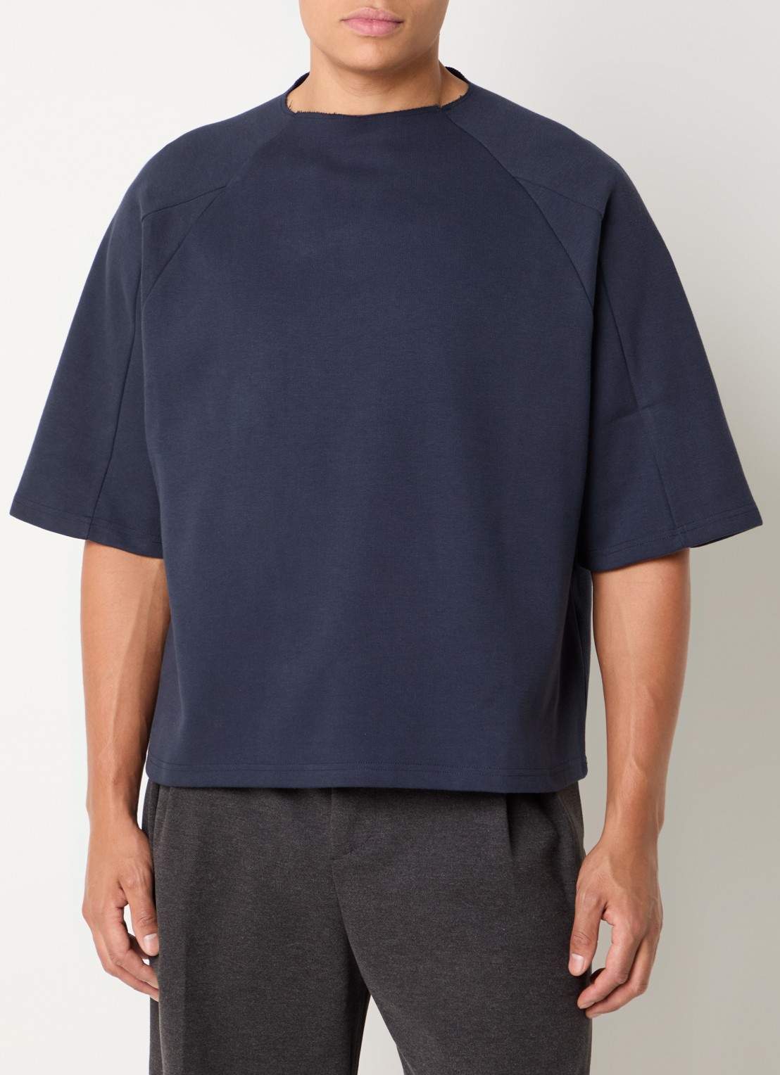 Seventh T-shirt met gerafeld detail - detail 2 donkerblauw