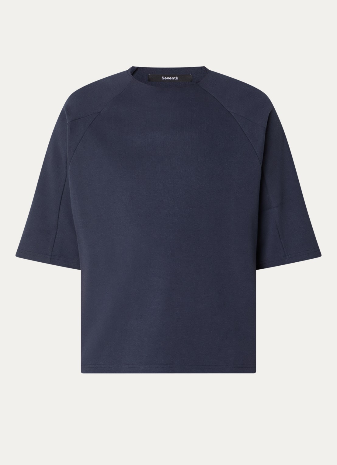 Seventh T-shirt met gerafeld detail - voorkant 3 donkerblauw