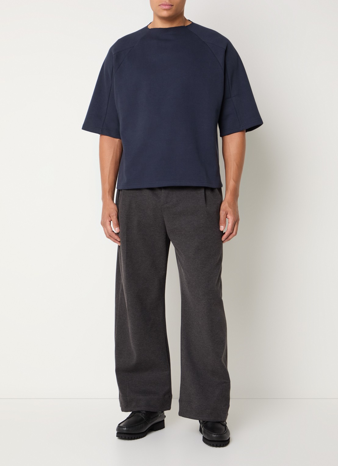 Seventh T-shirt met gerafeld detail - voorkant 4 donkerblauw