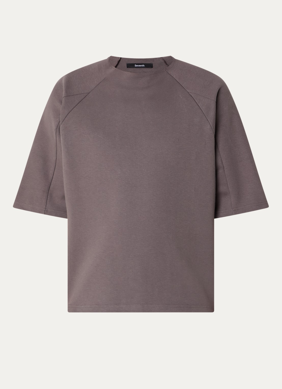 Seventh T-shirt met gerafeld detail - voorkant middengrijs