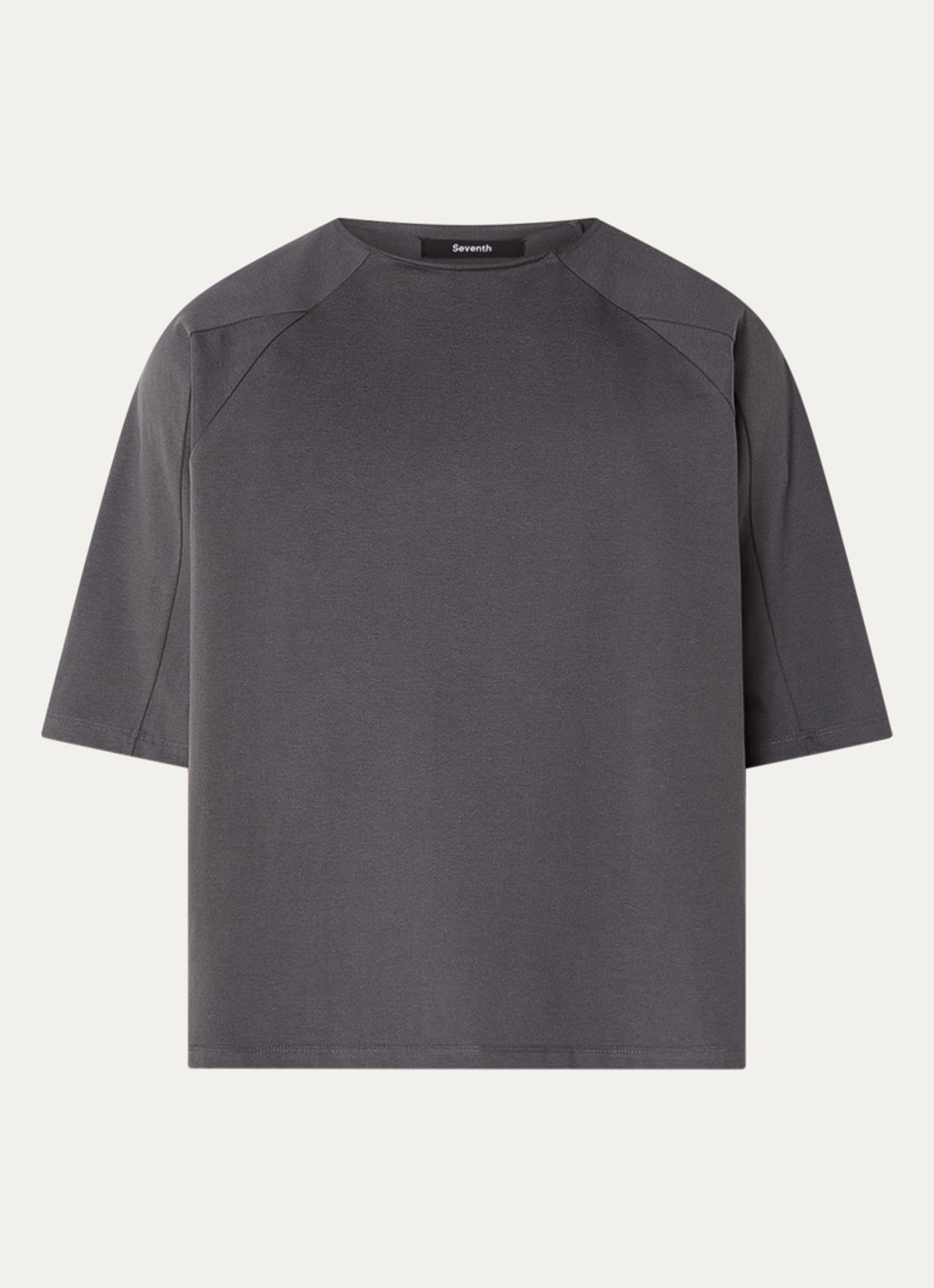 Seventh T-shirt met ronde hals - voorkant antraciet