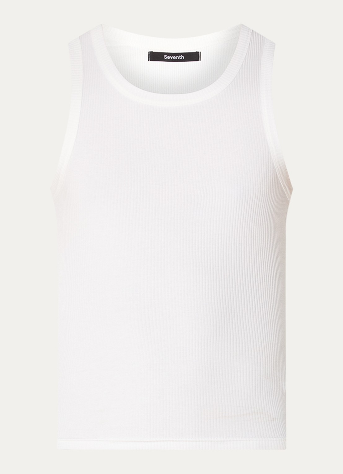 Seventh Tanktop met ribstructuur - voorkant wit
