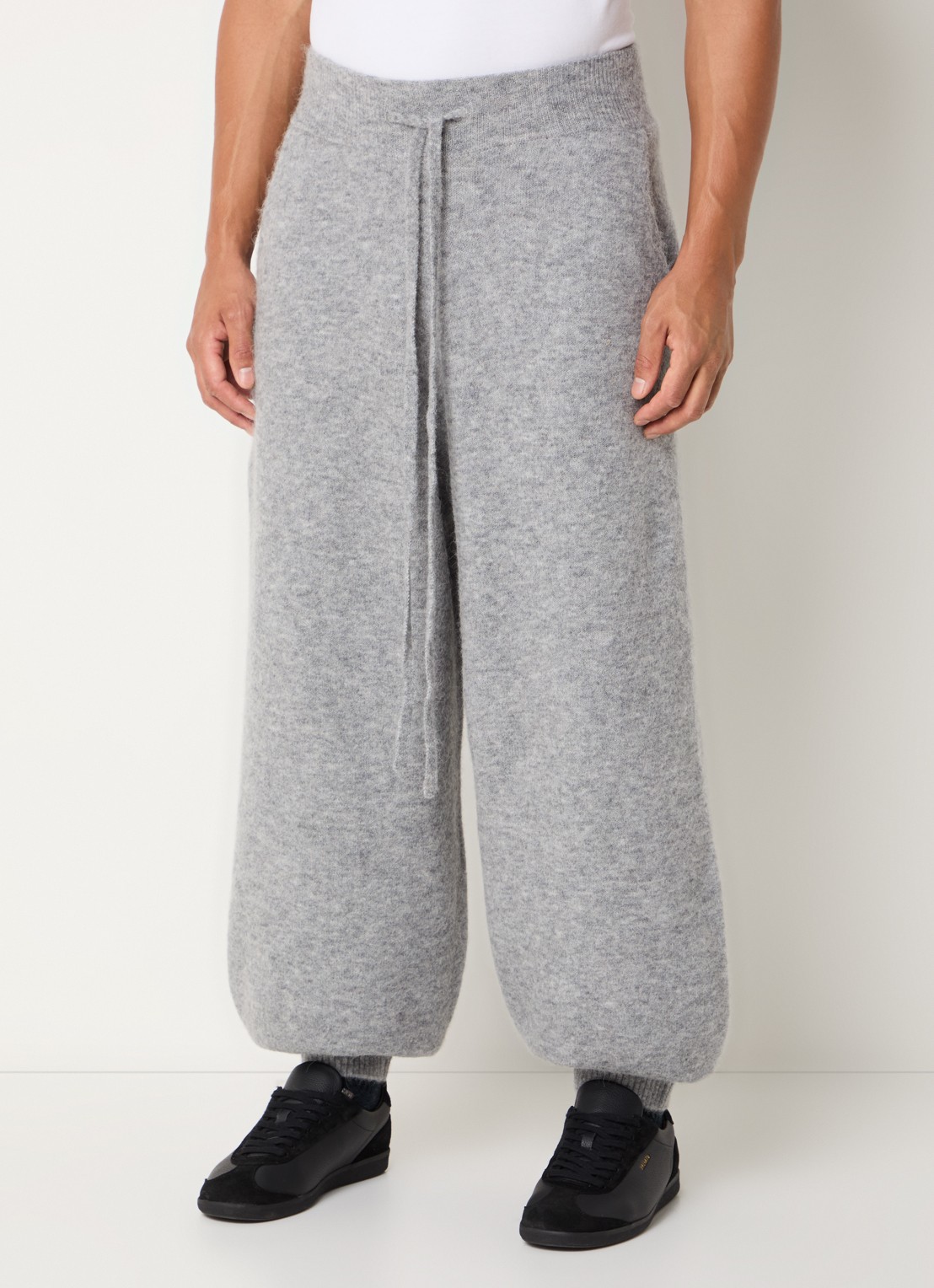 Seventh Tapered fit broek in wolblend met steekzakken - detail grijs