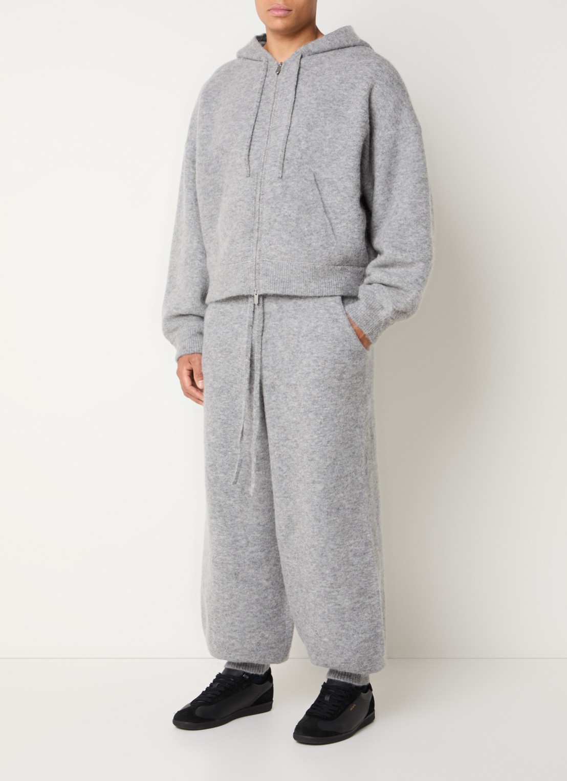 Seventh Tapered fit broek in wolblend met steekzakken - voorkant 5 grijs