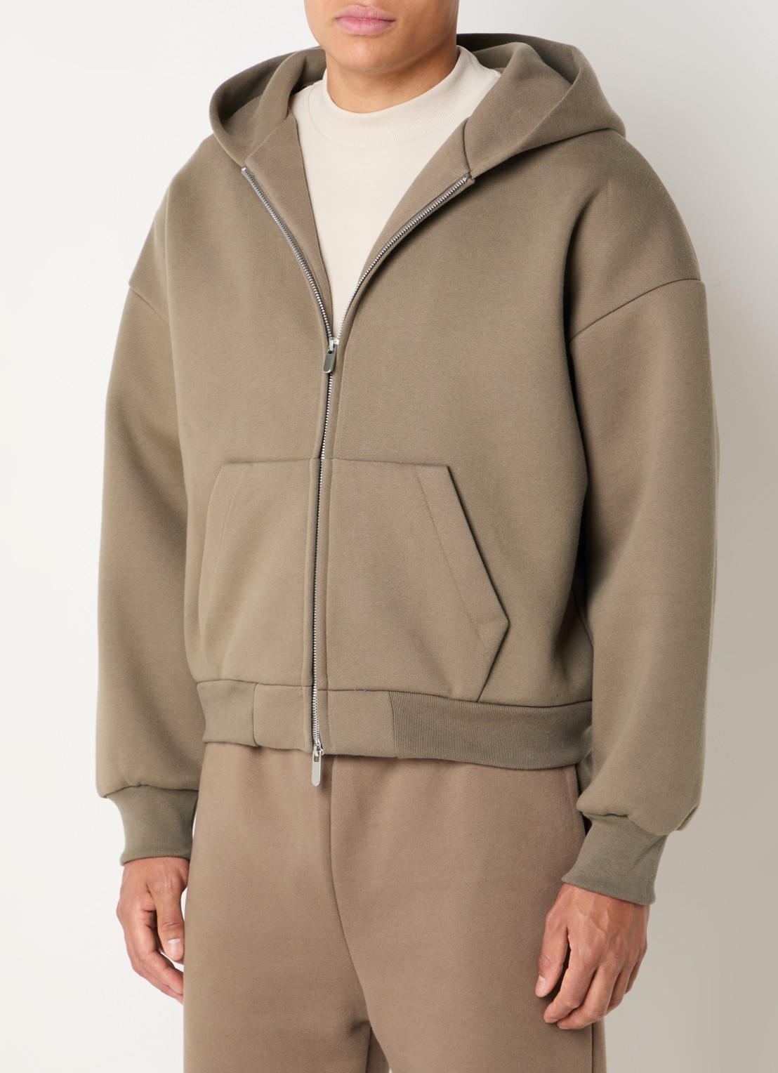 Seventh V2 sweatvest met steekzakken - detail grijs