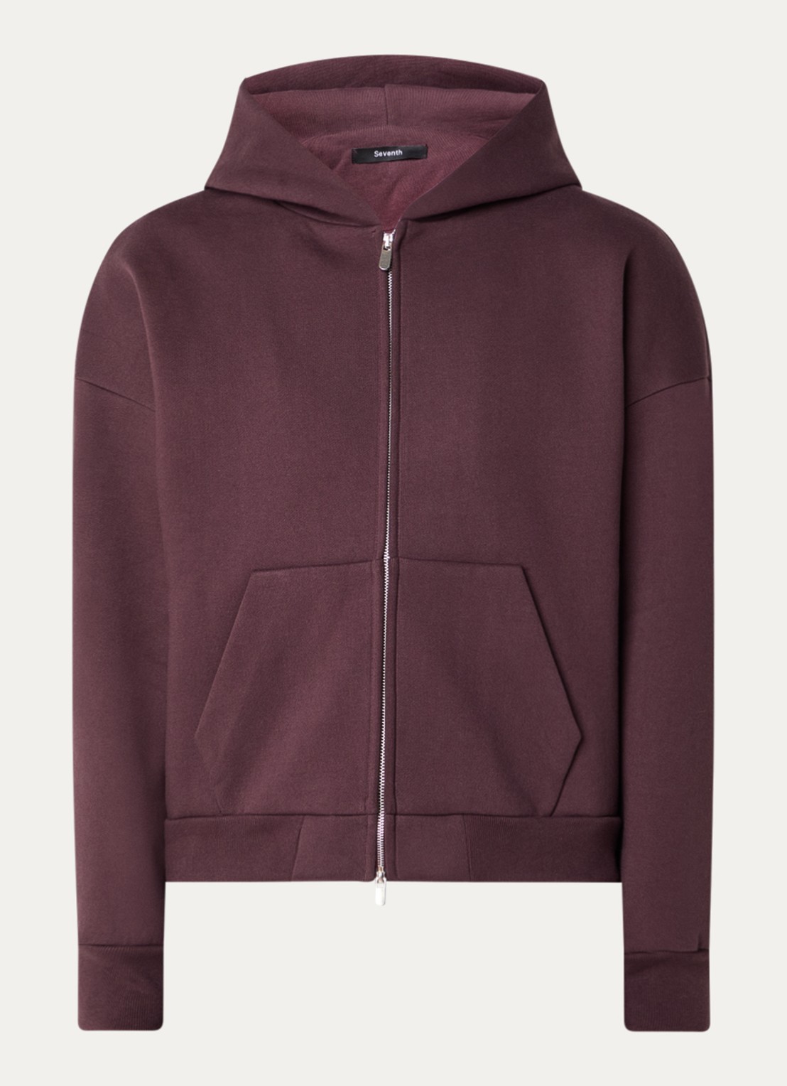 Seventh V2 sweatvest met steekzakken - voorkant 4 aubergine