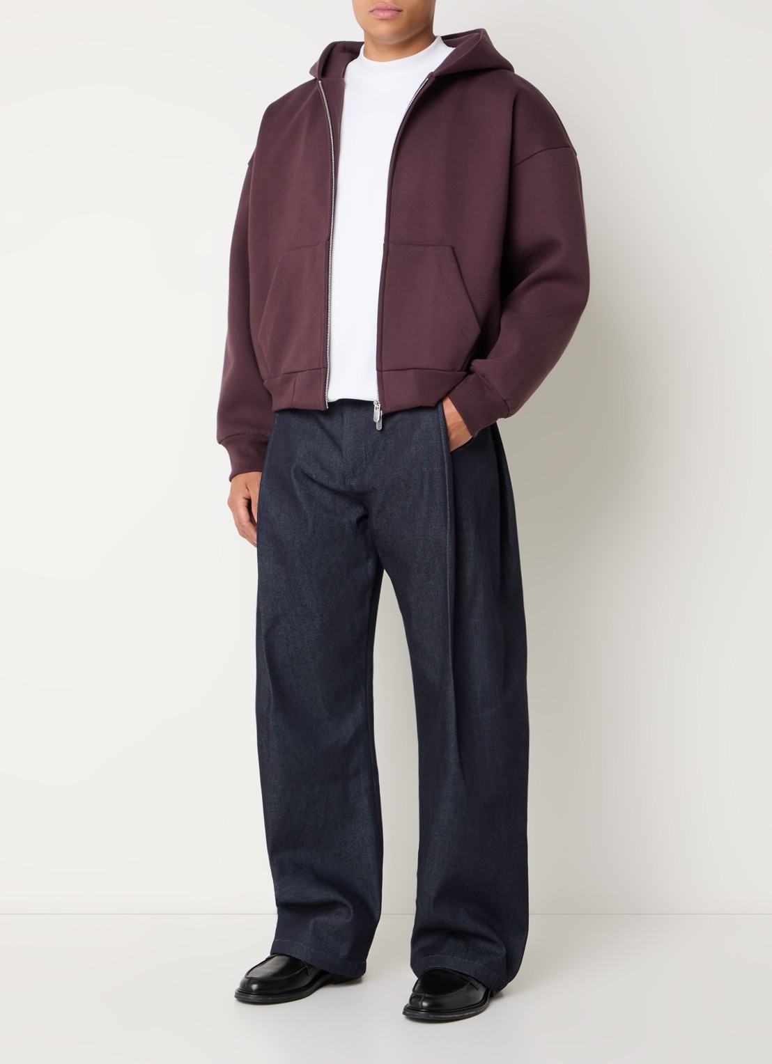 Seventh V2 sweatvest met steekzakken - voorkant 5 aubergine