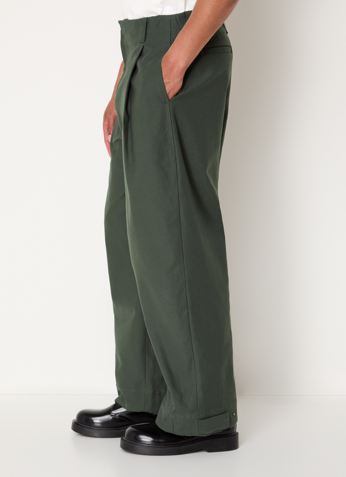 Seventh Wide fit pantalon met steekzakken - detail 4 bronsgroen