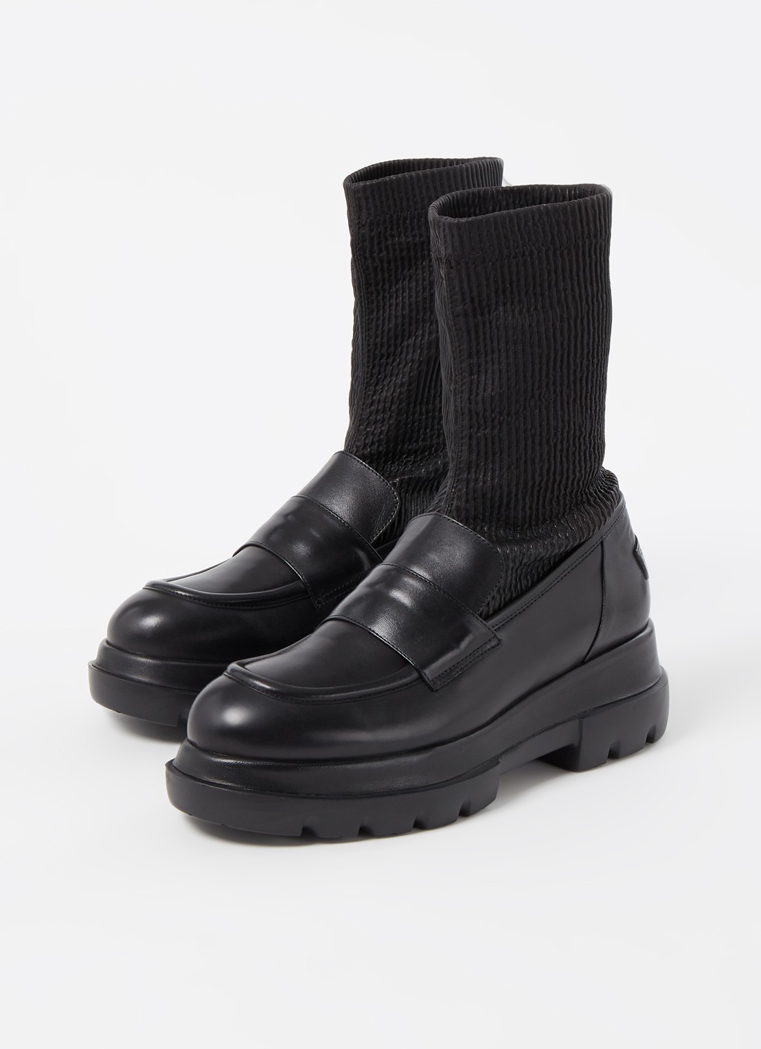 Shabbies Amsterdam Miki loafer van leer - detail zwart
