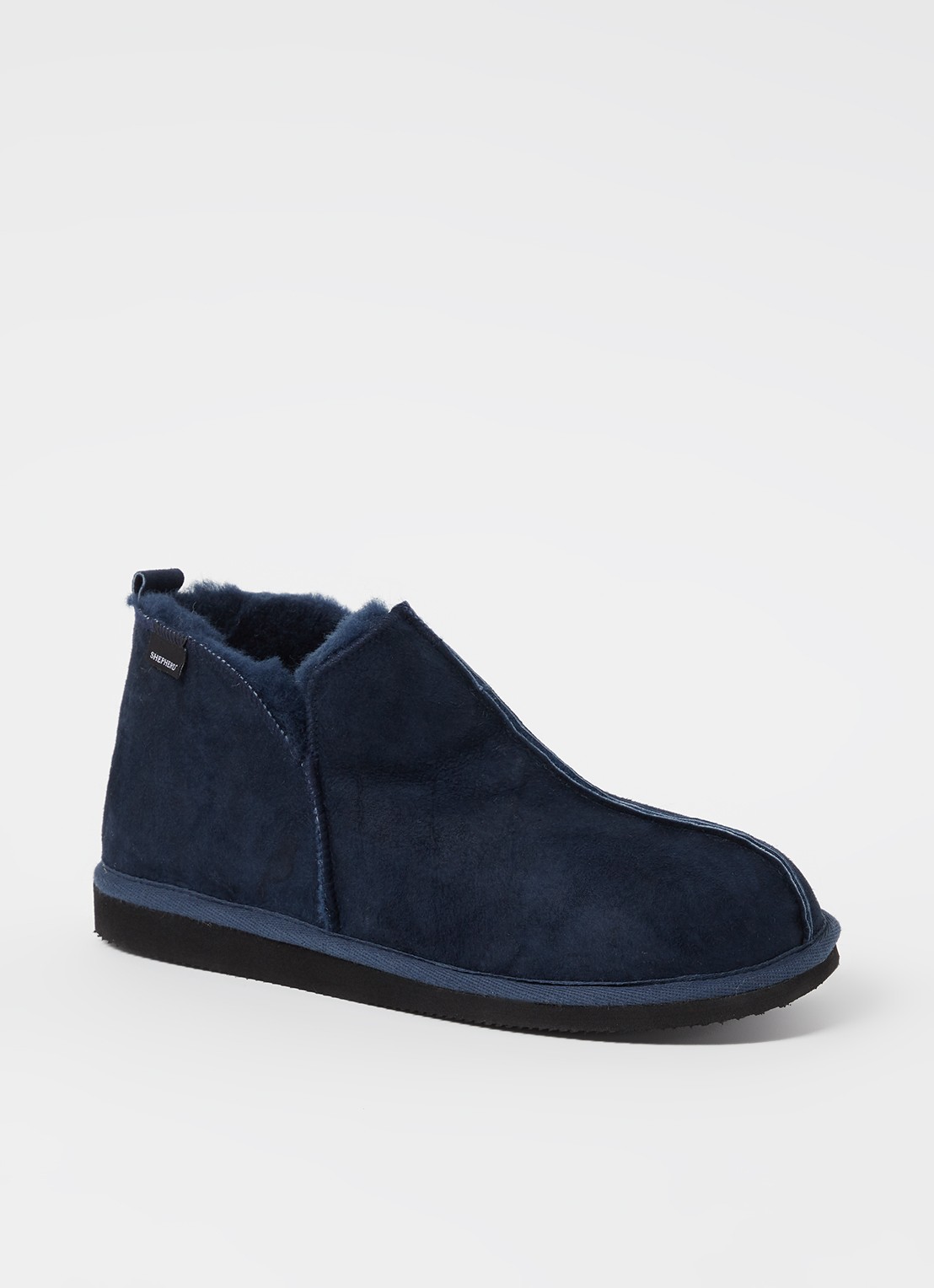Shepherd Anton pantoffel van suède - voorkant blauw