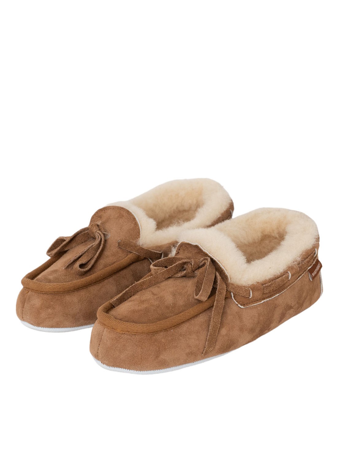 Shepherd Daisy pantoffel van schapensuède - voorkant 2 lichtbruin