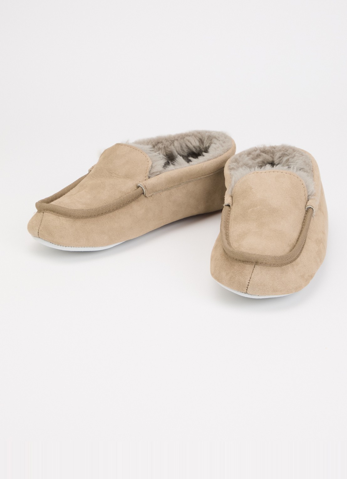 Shepherd Douglas pantoffel van schapensuède - detail beige