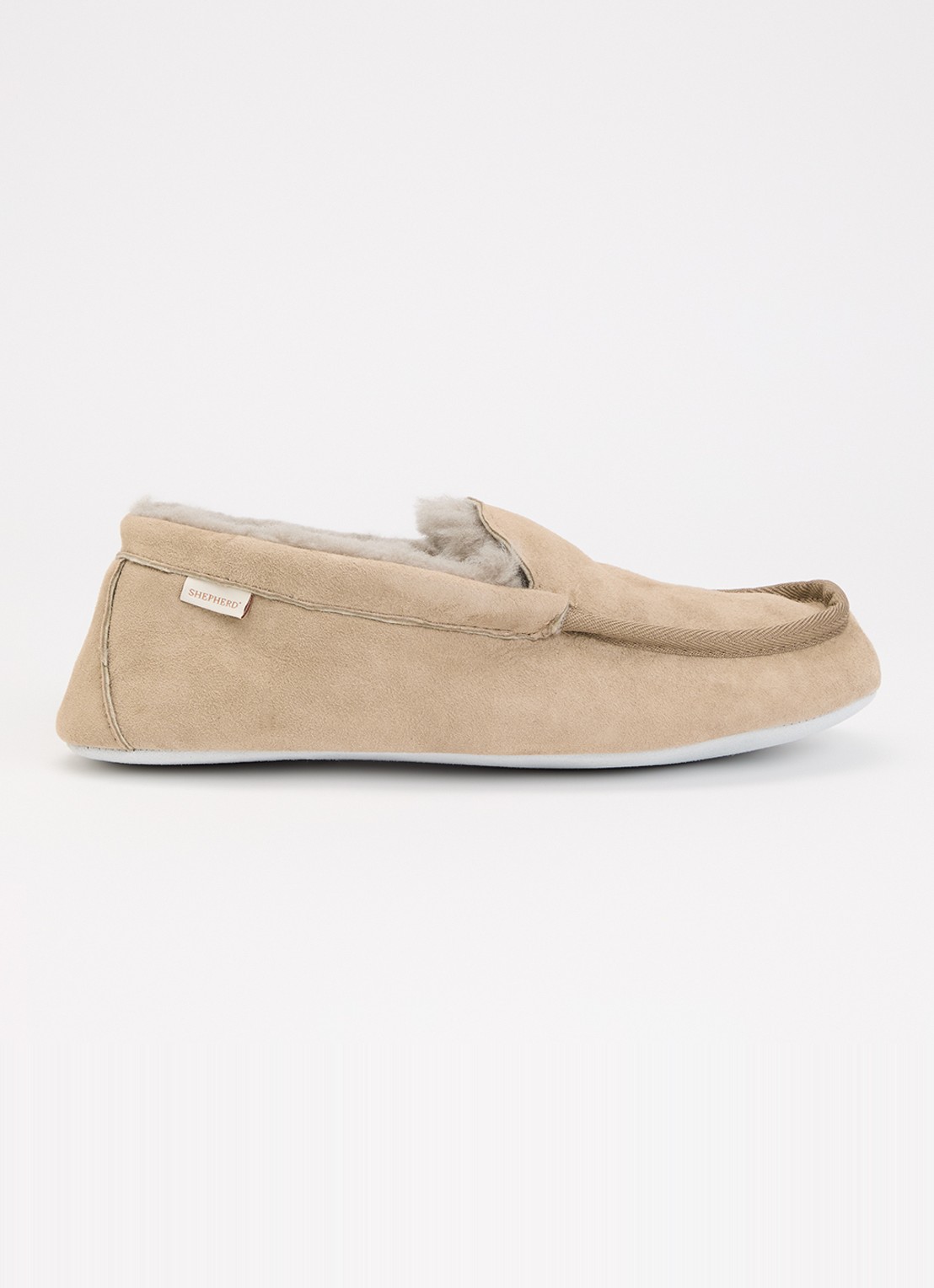 Shepherd Douglas pantoffel van schapensuède - voorkant 4 beige