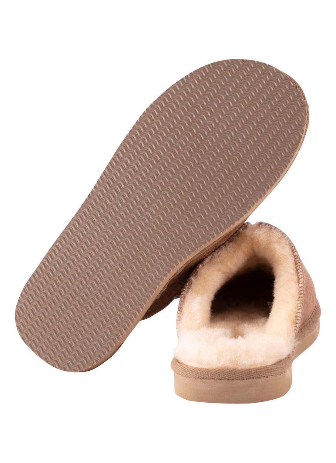 Shepherd Hugo pantoffel van schapenleer - voorkant 6 cognac