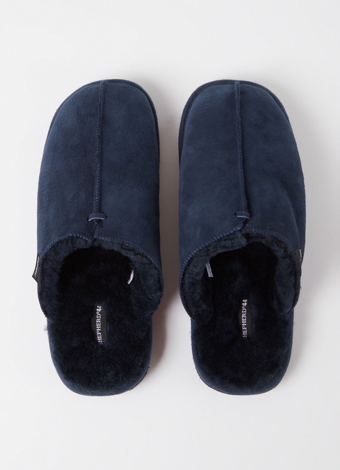 Shepherd Hugo pantoffel van schapenleer - detail 3 royalblauw