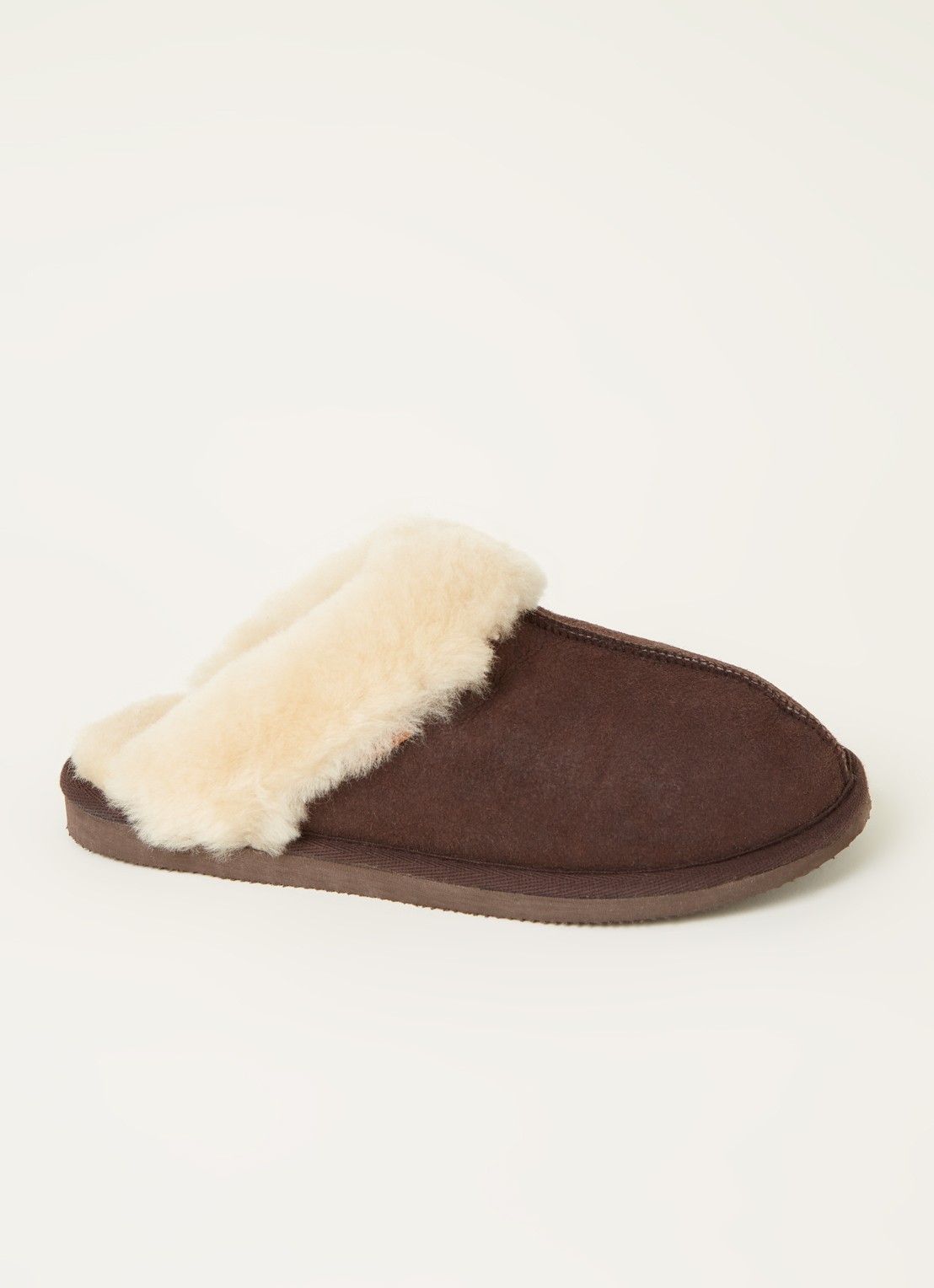 Shepherd Jessica pantoffel van suède - voorkant 3 donkerbruin