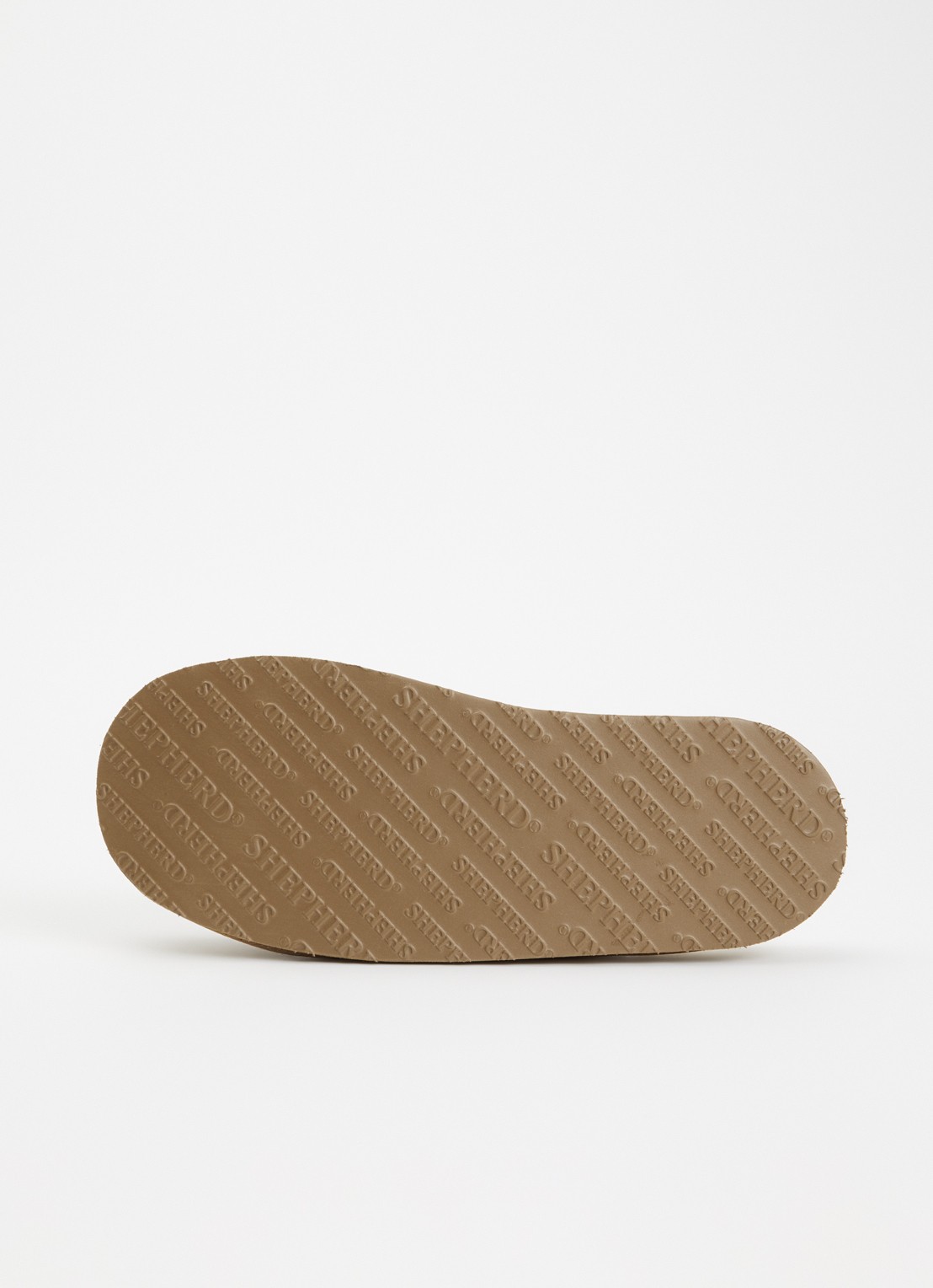 Shepherd Wilmer pantoffel van schapensuède - detail 3 cognac