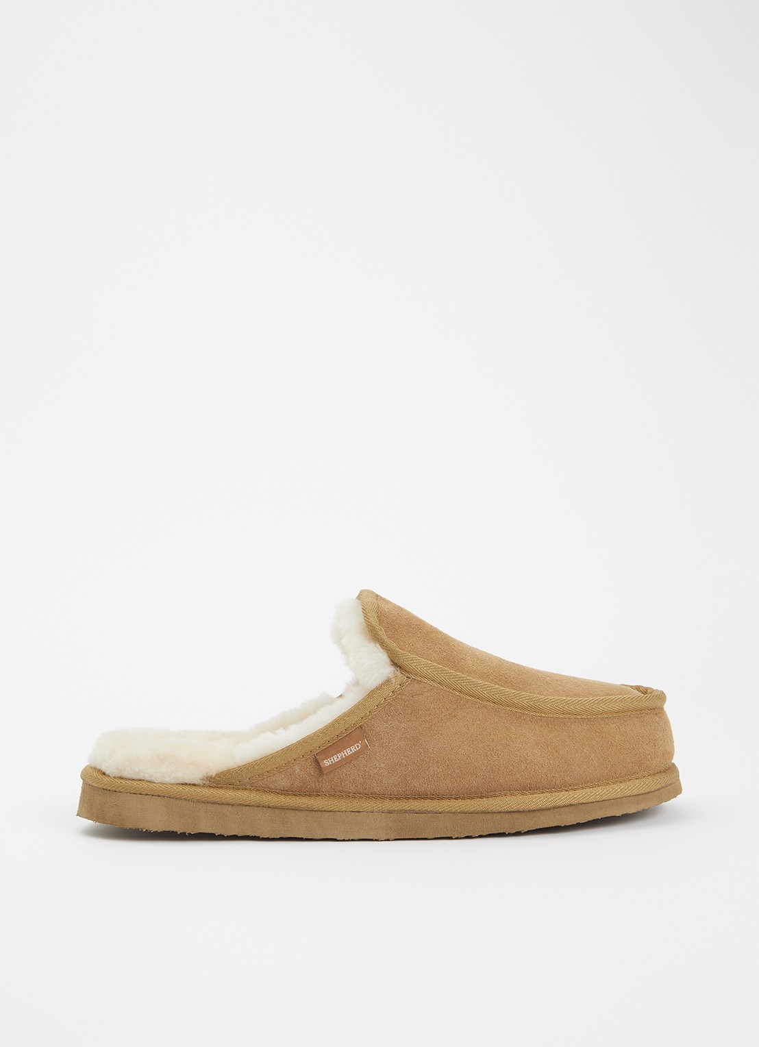 Shepherd Wilmer pantoffel van schapensuède - voorkant 5 cognac