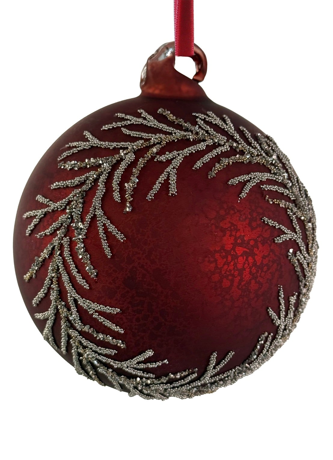 Shishi Antique kerstbal 10 cm - voorkant rood
