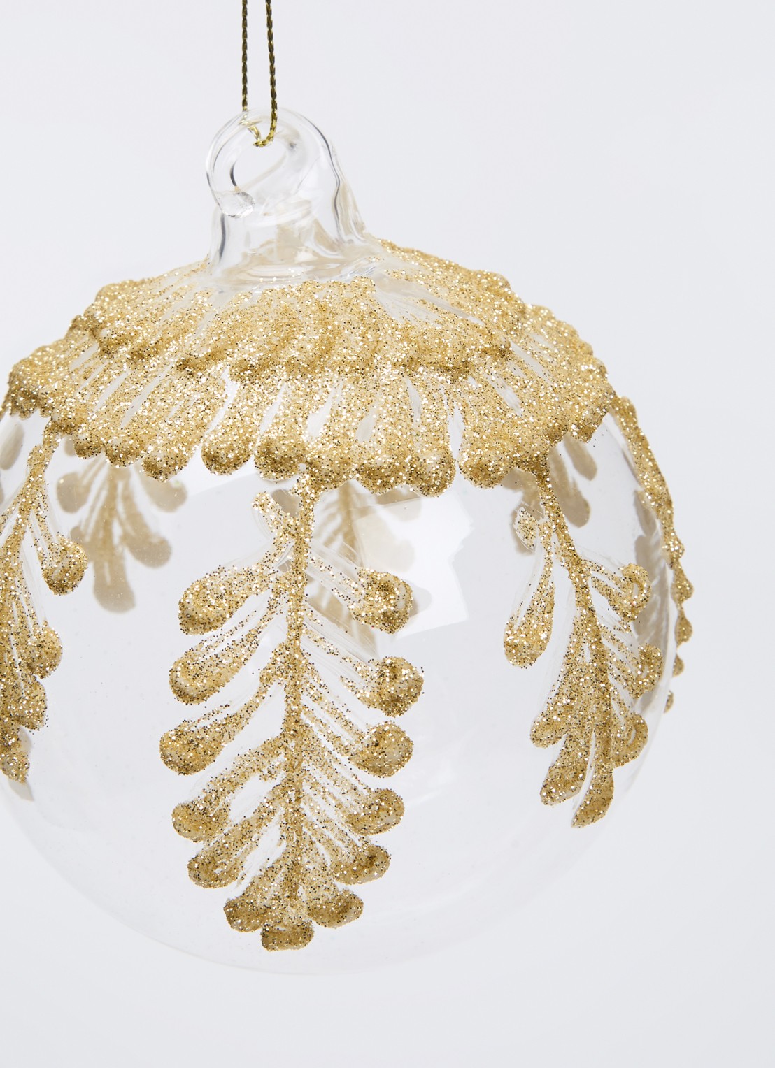 Shishi Blad kerstbal 10 cm - detail transparant