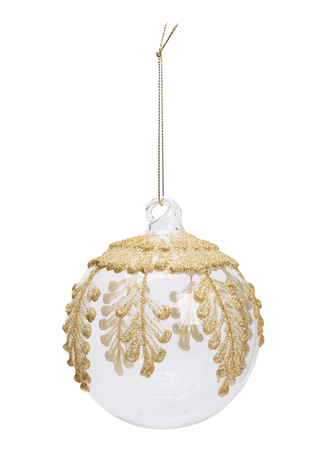 Shishi Blad kerstbal 10 cm - voorkant 2 transparant