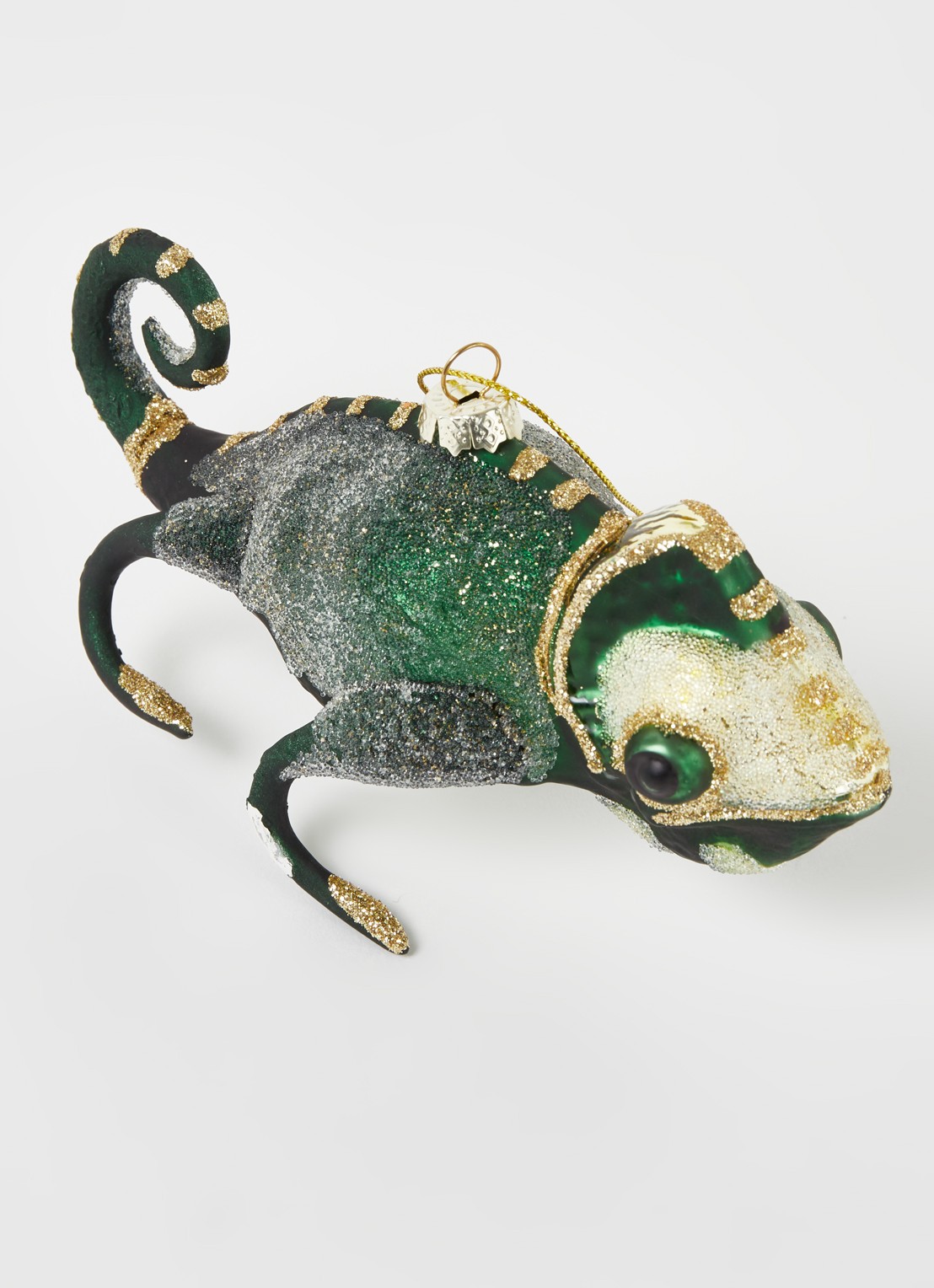 Shishi Chameleon kersthanger 16 cm - detail donkergroen