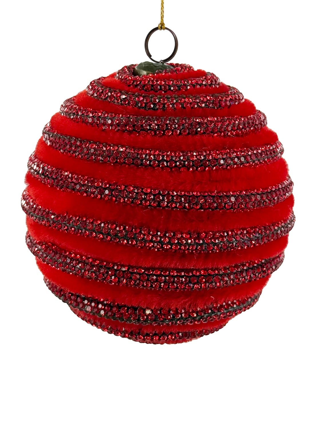 Shishi Diamond-Fur kerstbal 8 cm - voorkant rood