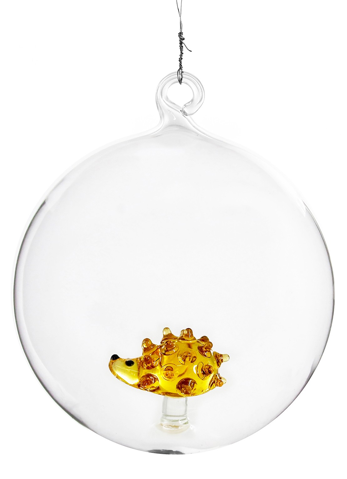 Shishi Egel kerstbal 10 cm - voorkant transparant
