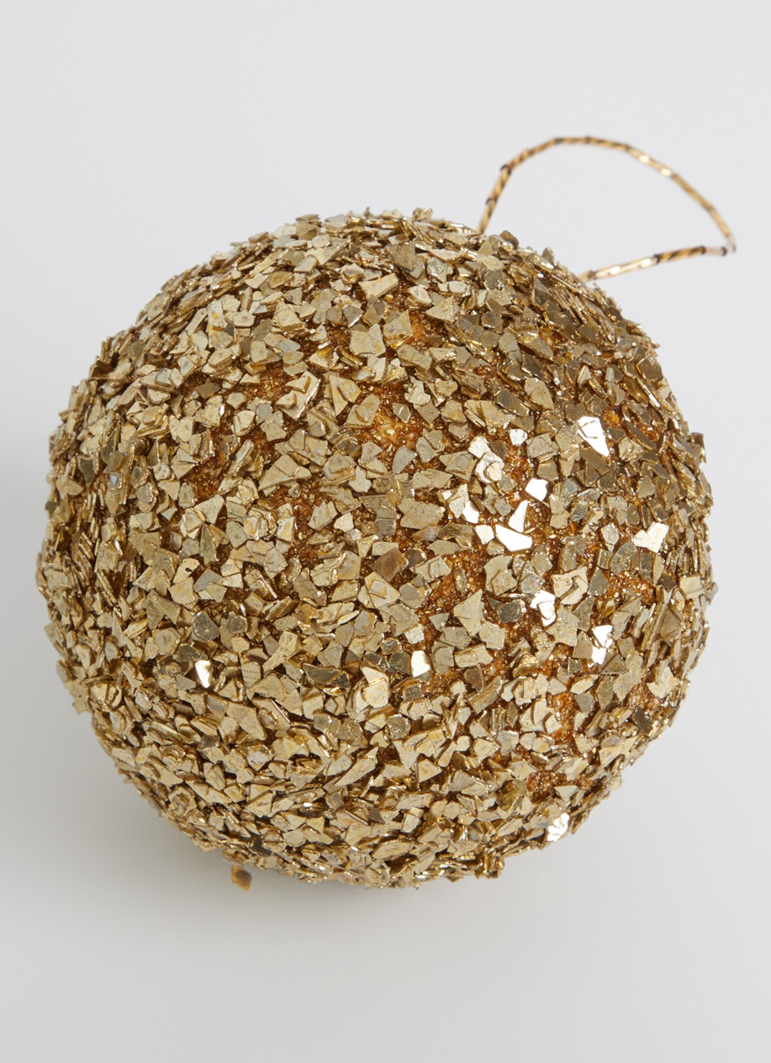 Shishi Flakes kerstbal 10 cm  - detail goud