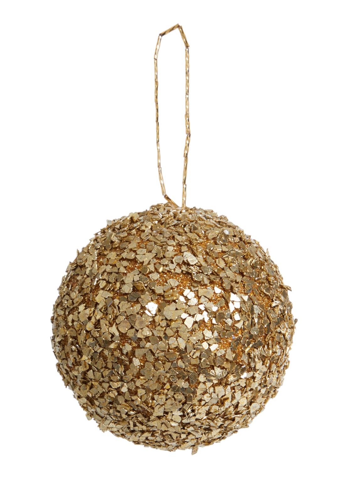 Shishi Flakes kerstbal 10 cm  - voorkant 2 goud