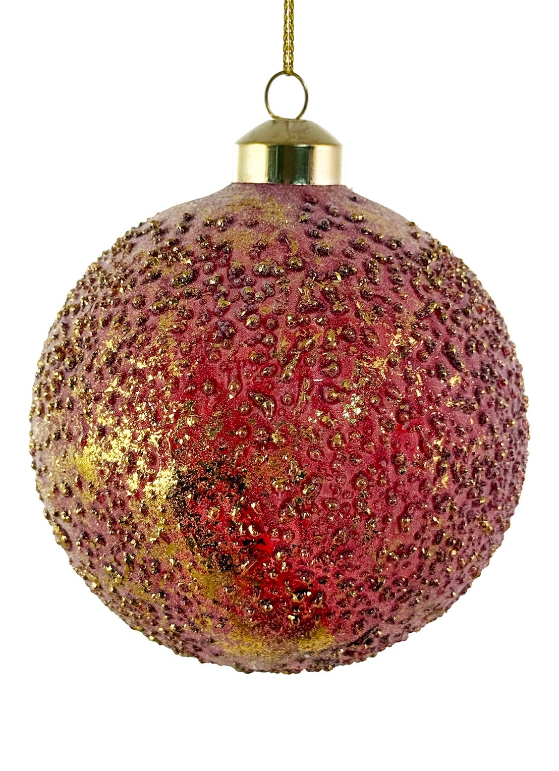 Shishi Frosted kerstbal 10 cm - voorkant rood