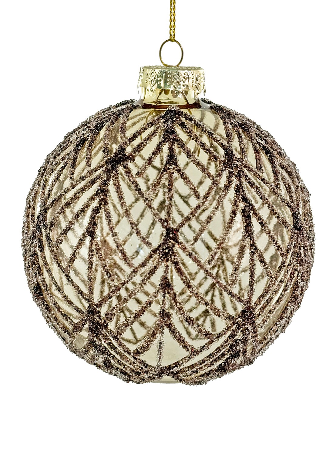 Shishi Frosted kerstbal 10 cm - voorkant goud