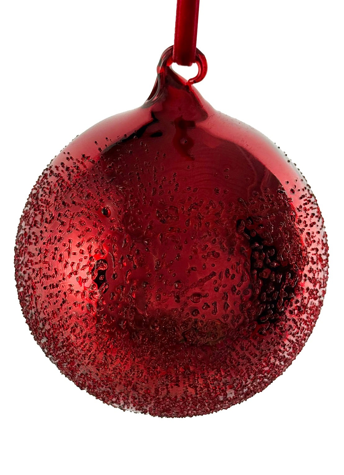 Shishi Frosty kerstbal 10 cm - voorkant rood