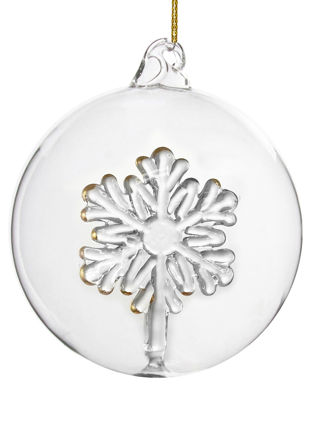 Shishi Gilded Snowflake kerstbal 10 cm - voorkant transparant